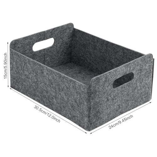 Nivofu Felt Bag with Thickened Base, Foldable Organizer Basket, Lightly Open Storage Bin Box for Clothing Books, Towel - Image 2