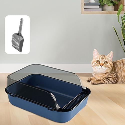 Arenero abierto para gato grande azul miniatura 5