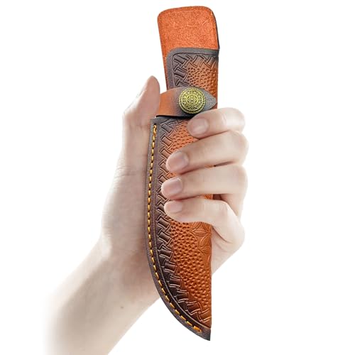 YHZNAGEM Fixed Blade Messer Scheide, Leder Messertasche für Gürtel, Messerscheide für die Jagd, Freizeit Küche Gerade Cuttermesser Tasche Holster