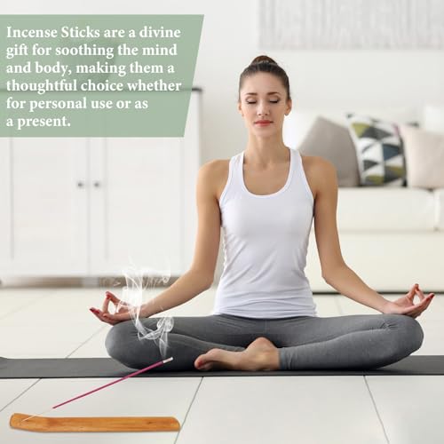 240 Sticks Räucherstäbchen Set, Duftstäbchen mit 2 Räucherstäbchen Halter, Raumduft Stäbchen für Meditation und Yoga, Sandelholz, Salbei-Räucherwerk, Lavendel, Drachenblut und andere Düfte