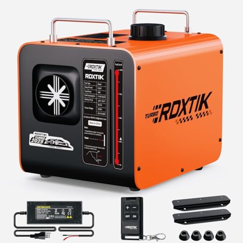 RDXTIK 8L Diesel Heater, 8KW 12V/24V/110V/240V All in One Diesel Heater with LCD Switch, Remote Control, Muffler for Truck, RV, Home, Car, Campers, Boat, Orange
