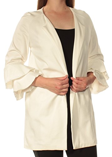 kensie Womens Bell Sleeves Long Jacket Ivory M