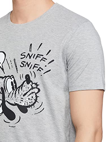 Image of Mickey Mouse Family by Wear Your Mind Men's Regular Fit Round Neck Short Sleeves Knitted T-Shirt
