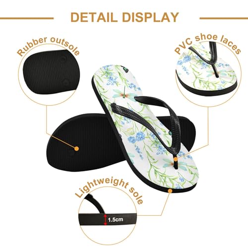 Burbuja Watercolor Dragonflies Flip Flops for Women Men, Soft Thong Sandals Rubber Slippers for Pool Beach Essentials3