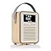 Produktbild VQ Retro Mini Tragbares Radio mit Bluetooth-Lautsprecher und 60 Voreinstellungen. Enthält EIN DAB-Radio mit UKW-Unterstützung. DAB+ Radio Alarm Wecker mit Batteriebetriebenem und LCD-Display - Eiche