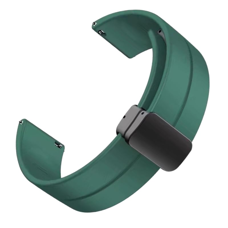 Image of YODI New Edition Soft Silicone Classic Strap Band For Redmi Watch 5 Lite Only [ Not for Any Other Models] (MAGNET BUCKLE-GREEN)
