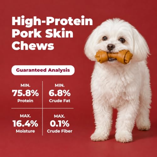 Image of Best Pet Supplies GigaBite Pork Skin Dog Chews - 6 inch Knots, 2 Count