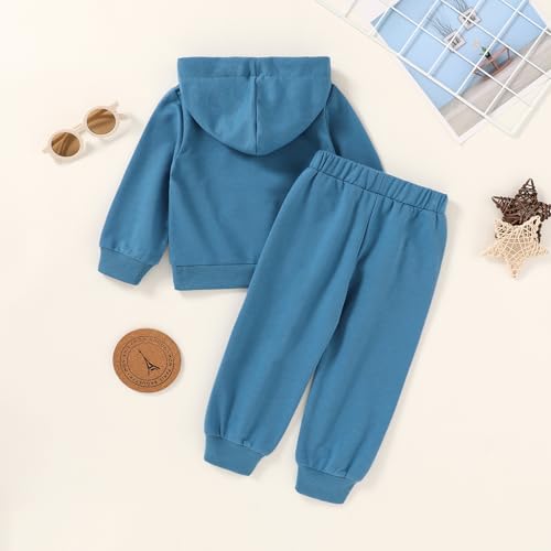 Image of YOUNGER STAR Toddler Baby Boy Girl Clothes Fall Winter Outfits Long Sleeve Hoodie Sweatshirt Sweat Pants Cotton Sweatsuits