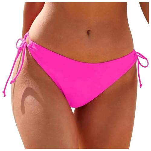 POIUIYQA Braga de Baño Tanga para Mujer Braguita Bikini Pantalón la Parte Abajo Sexy con Cordón Ajustable Brasileño Braga de Bikini de Playa