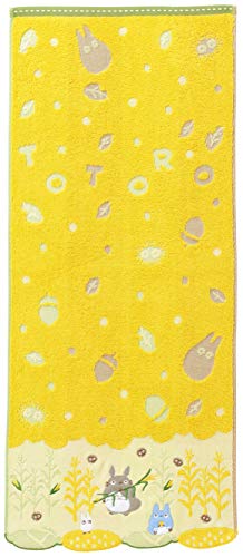 Marushin 1005035500 Serviette de toilette en coton Motif My Voisin Totoro, Jaune brodé, 34 x 75 cm, du Japon