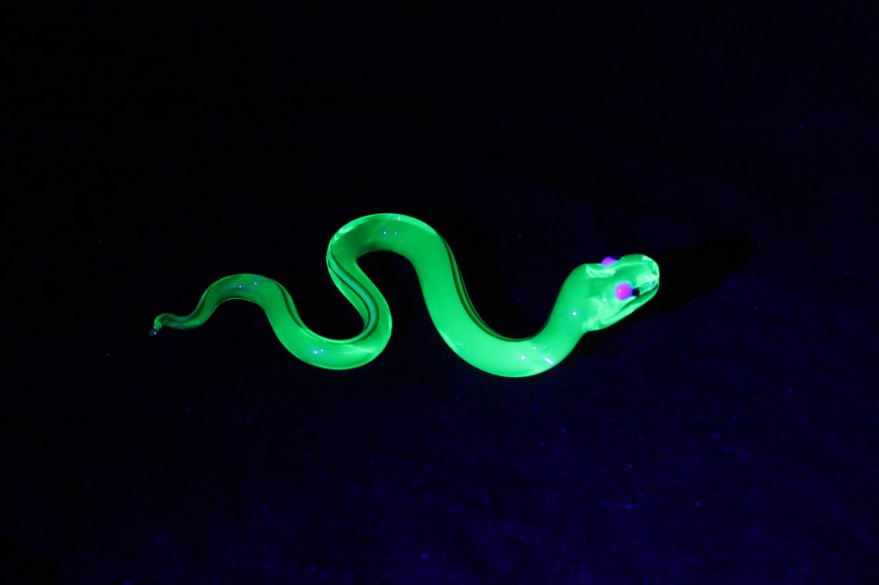 Snake Uranium Glass UV Sculpture Collectible Figurine Glass Unique gift