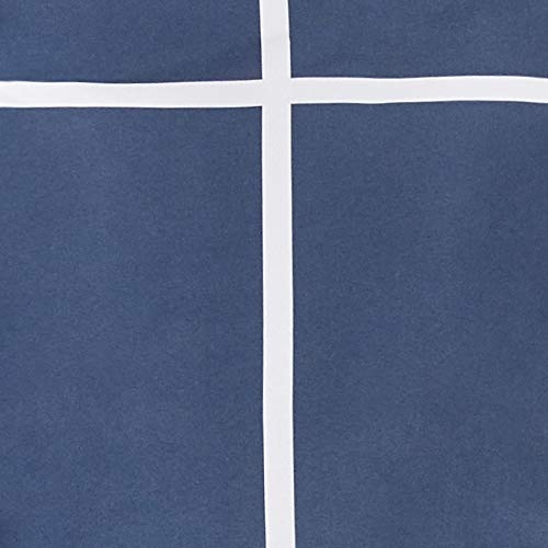 Image of Amazon Basics Lightweight Microfiber Comforter Set with Sheets, 7-Piece, Bed-In-A-Bag, Full /Queen, Navy with Grey Plaid, Machine Washable