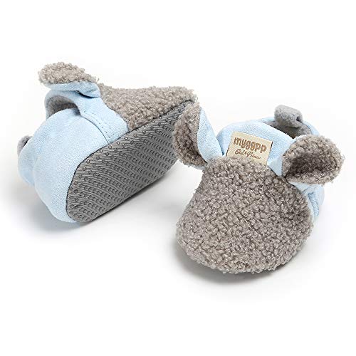 RVROVIC Baby Boys Girls Cozy Fleece Boots with Non Skid Bottom Warm Winter Socks Slippers4
