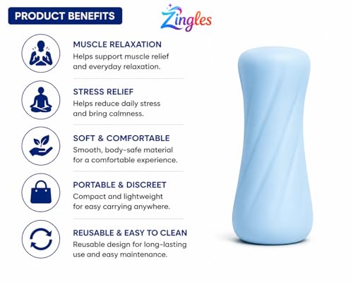 Image of Zingles Muscle Relaxation Massager | Mens Stroker | Handheld Wellness Device | Soft Flexible Stress Relief & Recovery Aid | Portable Acupressure Therapy Accessory