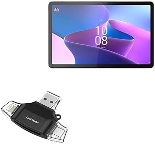 BoxWave Smart Gadget Compatible with Lenovo Tab P11 Pro (2nd Gen) - AllReader SD Card Reader, microSD Card Reader SD Compact USB - Jet Black