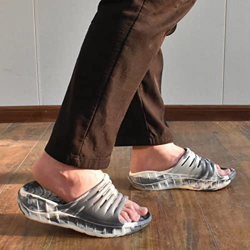 Image of KuaiLu Mens Recovery Sandals Orthotic Arch Support Open Toe Sport Slides Thick Cushion Orthopedic Plantar Fasciitis Slip On Wide Width Summer Pool Beach Waterproof
