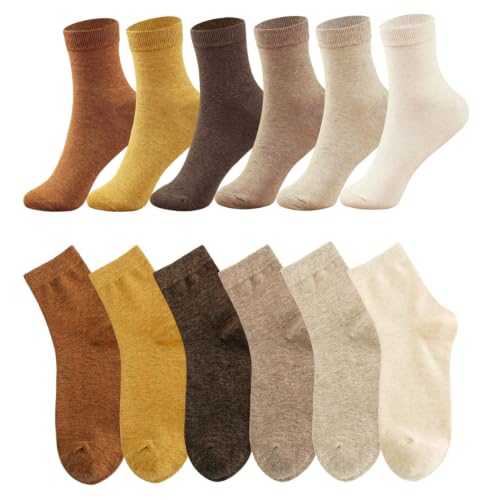 Image of MAGIARTE Womens Mini Crew Cotton Socks,6 Pairs | Anti-pilling Cotton, Casual Athletic, Quarter Calf, Moisture Wicking,Gift box packaging
