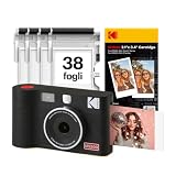 KODAK Mini Shot 2 Era 4PASS 2-in-1 Fotocamera Istantanea & Stampante Fotografica (Fotocamera Istantanea + 8 Fogli inclusi + Pacchetto 30 Fogli, Nero)