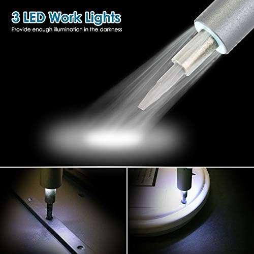 Nasjac Mini Electric Screwdriver Pen, Cordless Precision Screwdriver Set with 24 Bits 3 LED Working Light Magnetizer USB Rechargeable Handy Repair Tools for Smartphone, Watches, Toys, Computers