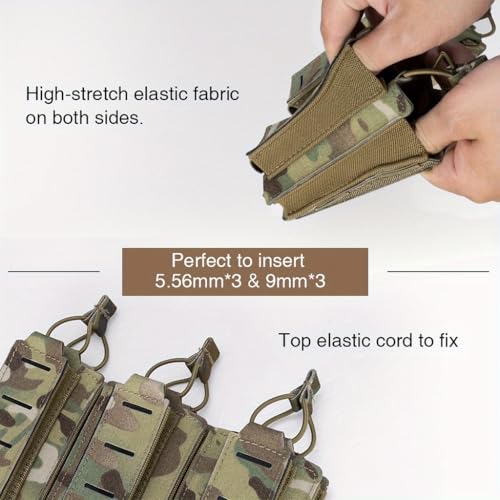 Pochette porte-chargeur Molle réglable contre encombrement tan