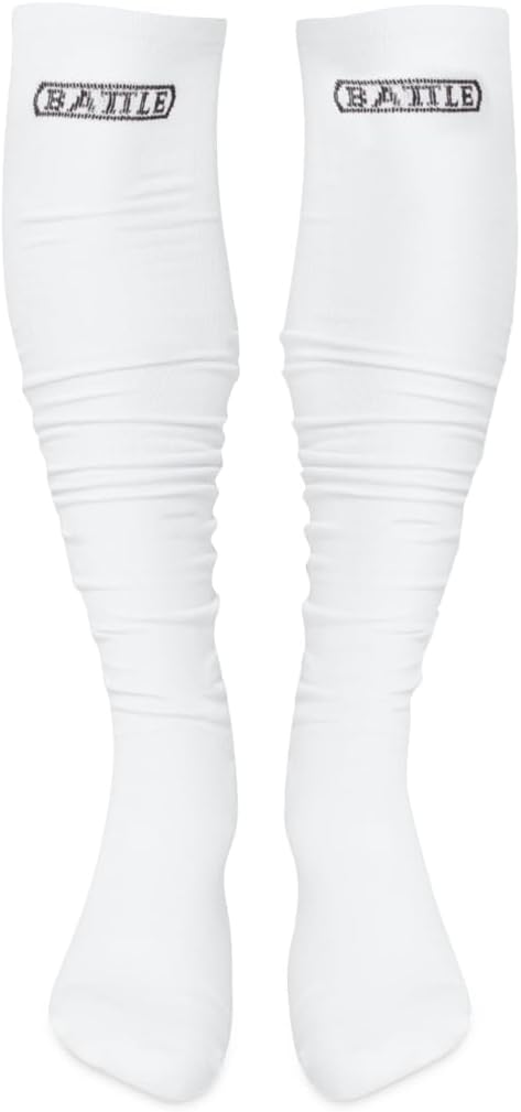 Battle Sports Long Scrunch Football Socks, Extra Long Padded Sport Socks for Men & Boys