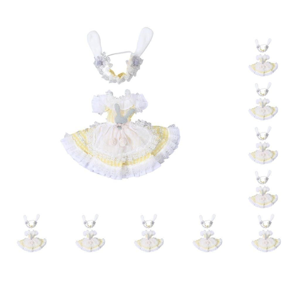 10 Set Puppenkleidung Kleid Kostüme Outfits Kollektionen Mode für 30cm Babypuppe Gelb