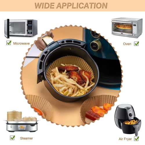 100Pcs Air Fryer Disposable Paper Liners, Round Parchment Cooking Non-Stick Liner, Baking Roasting Food Grade Paper For Air Fryer, Microwave Oven, Frying Pan, Oil-Proof, Water-Proof (6.3 Inch ） #TOP5