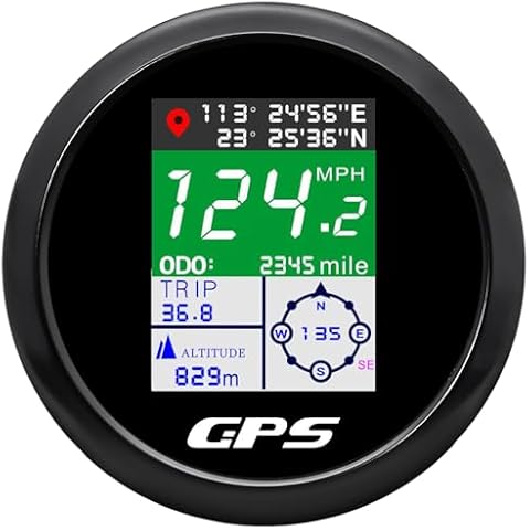 MAIMEIMI GPS Speedometer 85mm 3-3/8" Digital Boat GPS Speedometer Gauge Waterproof MPH Knots Km/h Adjustable for Car Marine Truck Motorcycle 9-32V (All Black) Cover