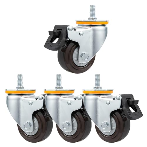 4 Pcs Castor Wheels Heavy Duty,Castors for Furniture 100mm,S...