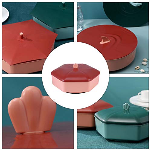 FAVOMOTO Bandeja de Doces E Nozes Aperitivo Servindo Recipiente Com Tampa 5 Compartimento Organizado