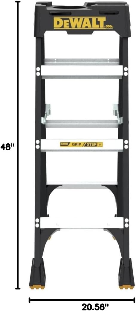 Dimensions diagram for DEWALT DXL3010-04 stepladder
