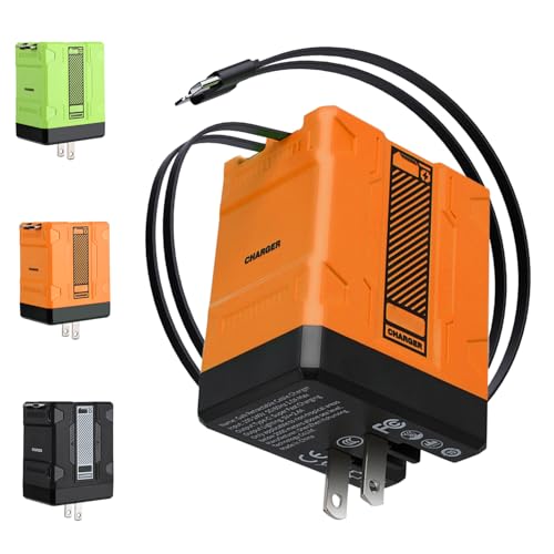 2-in-1 Compatible with 120w Fast Charger 2025 New Retractable Wall Fasts Charging Power Adapter with All in One Foldable Plug Multi-Functional Fast Smart Charger for Phone Tablet Laptops (Orange)