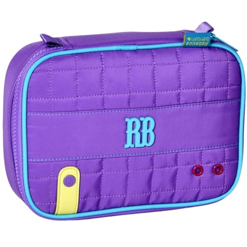 Estojo Escolar Box Rebecca Bonbon com 36 Elásticos, Divisórias Internas, Material Resistente, Infantil Meninas, Organizador P/Lápis Caneta (Roxo)