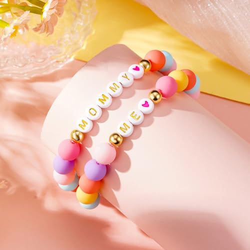 Back to School Bracelets Mommy and Me Matching Set for 2 Girls Kindergarten Preschool Pre k Prek 1st 2nd Second Grade Bracelet Mama Mini Mother Mom Daughter Jewelry Gifts2