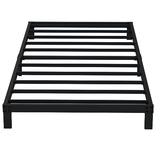 EMODA 6 Inch Twin Bed Frames No Box Spring Needed, Heavy Duty Metal Twin Platform Bed Frame, Noise Free, Easy Assembly, Black by EMODA - Used condition - CA$57.36