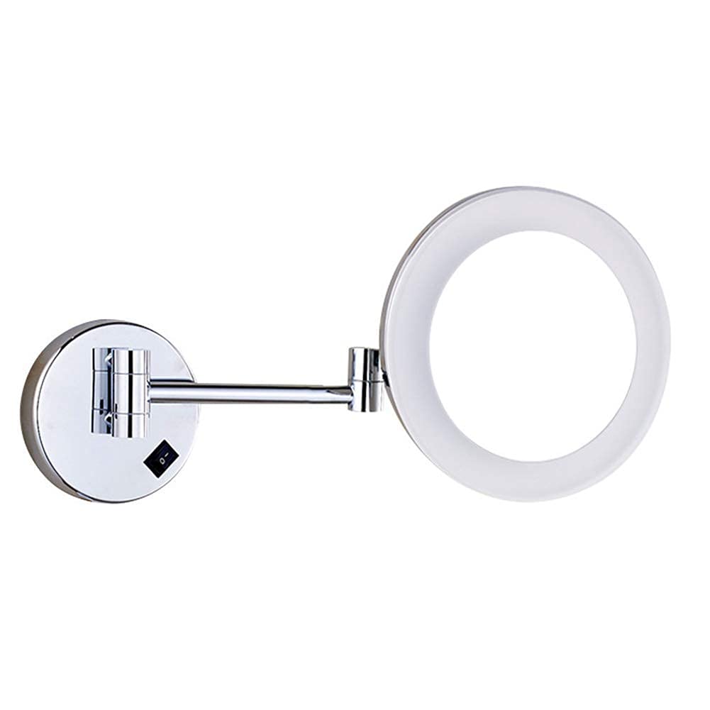 Miroir de beauté mural rond acrylique rotatif 8 pouces pour salle de bains