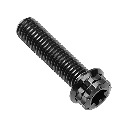 Image of Titanium Flange 12 Point Head M8 x15 20 25 30 35 40 45 50 55 60 65mm Screw Bolt Pack of 4 (M8x30mm, Black)