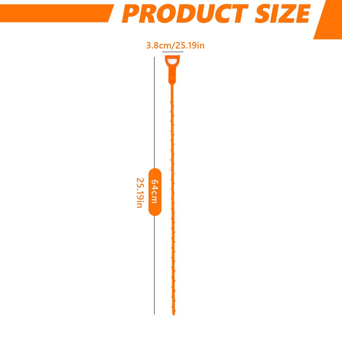 4 Pcs Stura Lavandini e Scarichi da 25 Pollici Spirale per Pulizia Tubi Riutilizzabile Bastoncini per Pulizia Scarichi da 64 cm Ganci per Pulizia Scarichi