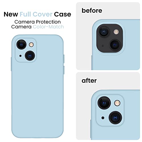 Image of FireNova Designed for iPhone 13 Case, Silicone Upgraded [Camera Protection] Phone Case, Soft Anti-Scratch Microfiber Lining Inside, 6.1 inch, Sky Blue