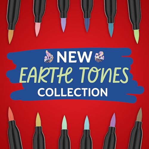 Image of Sharpie Creative Markers, Earth Tones, Water-Based Acrylic Markers, Brush Tip, 12 Count