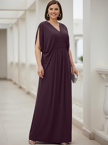 Image of KOH KOH Womens Long V-Neck Grecian Goddess Wedding Guest Maxi Dress Gown