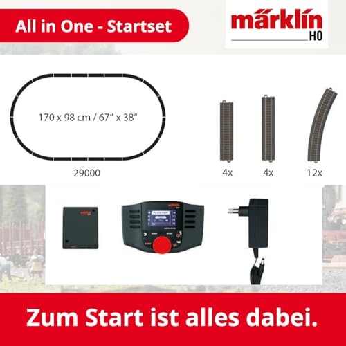 Märklin 29000 - Digital-Startpackung, Spur H0, Startset mit C-Gleis Schienen und Mobile Station
