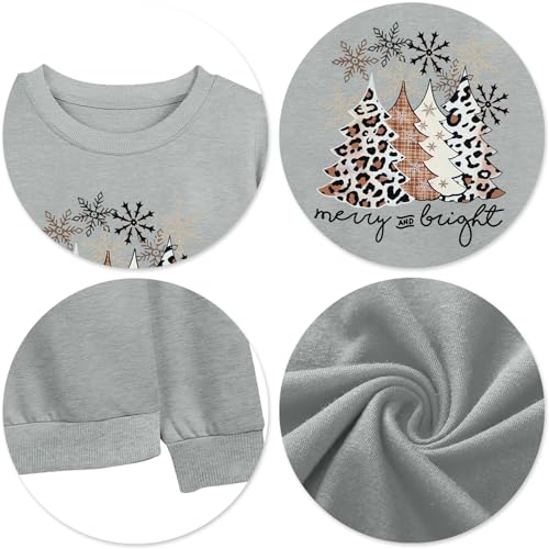 Image of Christmas Sweatshirt Women Merry and Bright Christmas T-Shirt Funny Xmas Lights Blouse Tops Holiday Shirts