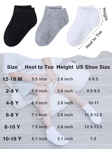 Image of Cooraby 25 Pairs Kids' Low Cut Socks Half Cushion Sport Ankle Athletic Socks