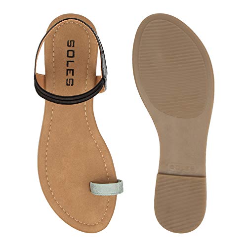 SOLES Women Light Blue Flat Sandals 8 UK/India (41 EU) Amazon.in