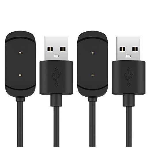 TUSITA [Pacote com 2] Base de carregamento compatível com Amazfit GTR Amazfit GTS Amazfit T-Rex (não serve para Amazfit GTR 2/GTS 2/T-Rex Pro)- Cabo de carregamento USB para relógio inteligente 100 cm - Acessórios para Smartwatch