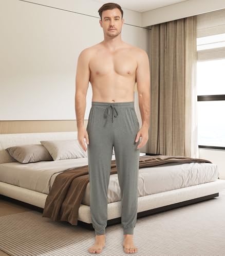 NACHILA Men's Pajamas Pants-Viscose Made from Bamboo, Soft Jogger Pants Comfy Sleep Pants Cool Pjs Bottoms with Pockets4
