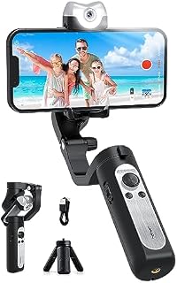 hohem iSteady V2S Gimbal Stabilizer Smartphone, 3-Axis Gimbal with AI Tracking, Portable and Foldable Gimbal with Fill Light, Phone Stabilizer for Video Recording, Vlogging, YouTube, TikTok