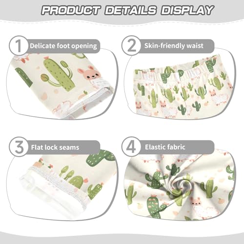 Cactus Alpaca Q Girls Leggings Athletic Pants Tights Stretch Bottom3