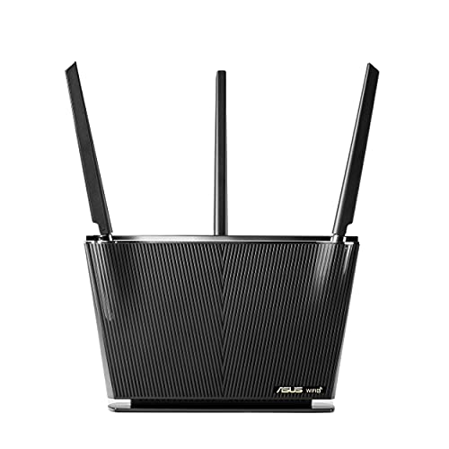 ASUS WiFi 6 Router (RT-AX68U) - Dual Band Gigabit Wireless Router, 3x3 Support, Gaming & Streaming, AiMesh Compatible, Included Lifetime Internet Security, Parental Control, MU-MIMO, OFDMA (Renewed)